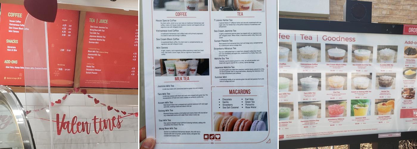 7 Leaves Cafe Menu