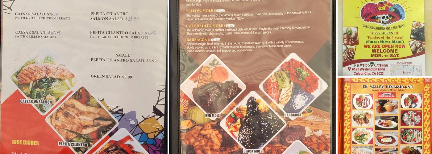 EK Valley Menu