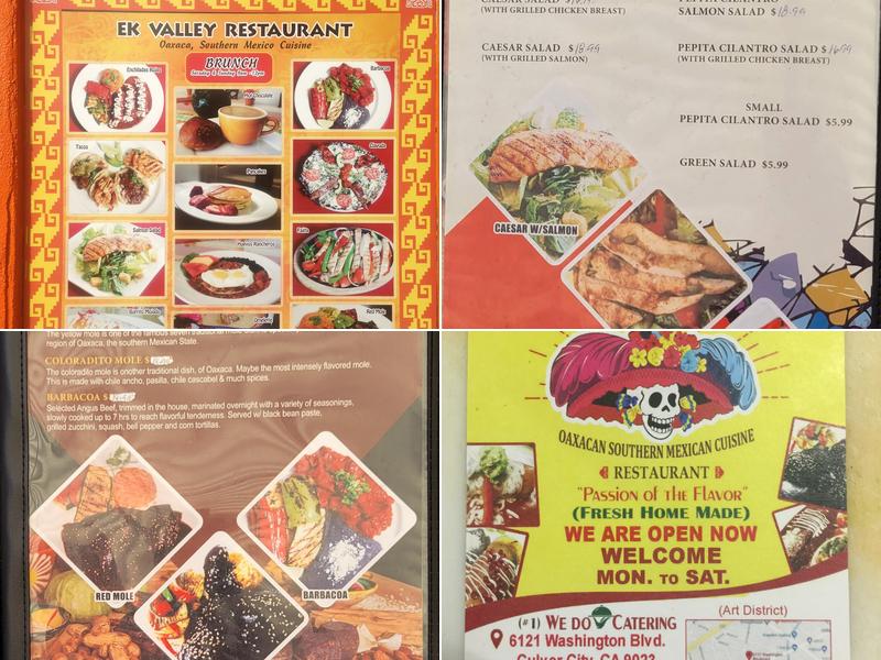 EK Valley Menu