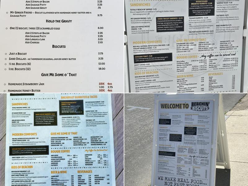 Beachin’ Biscuits Menu