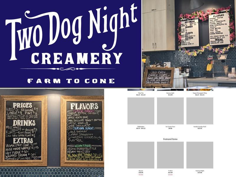Two Dog Night Creamery Menu