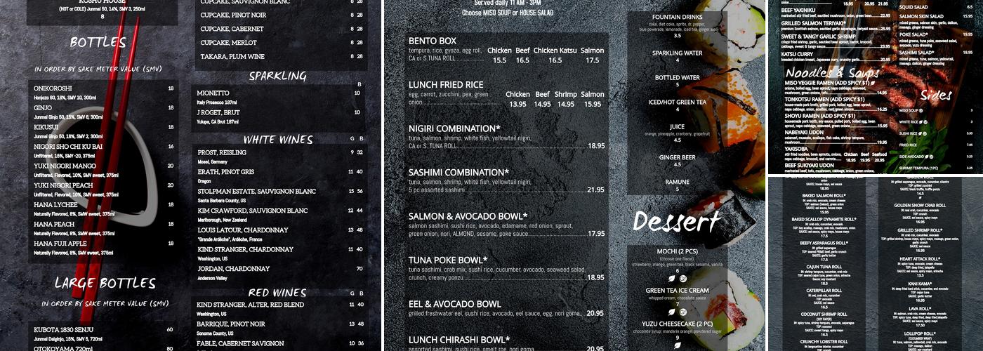 Oka Sushi Menu