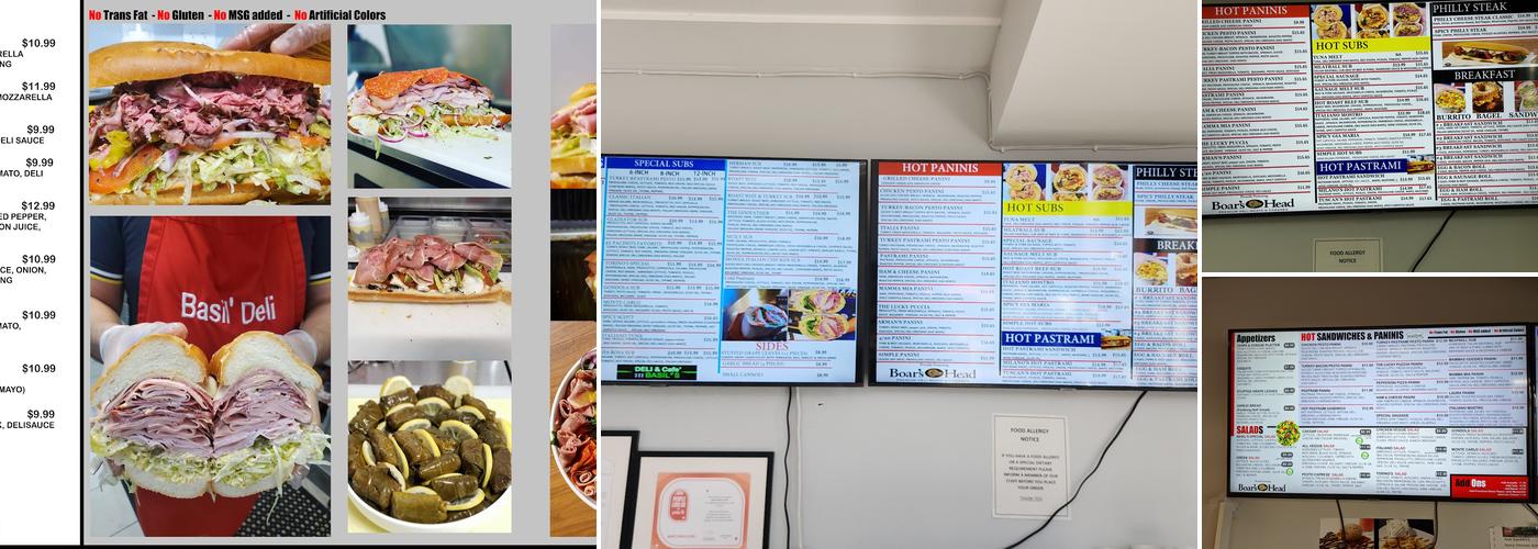 Basil's Deli and cafe Menu