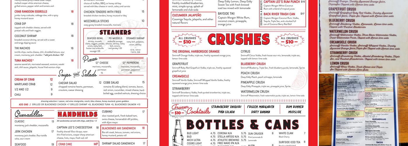 Tiki Lee’s Dock Bar Menu