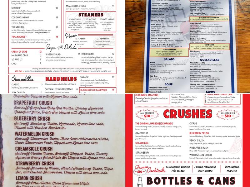 Tiki Lee’s Dock Bar Menu