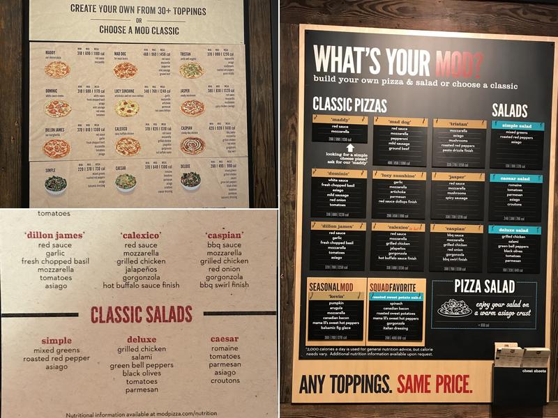 MOD Pizza Menu