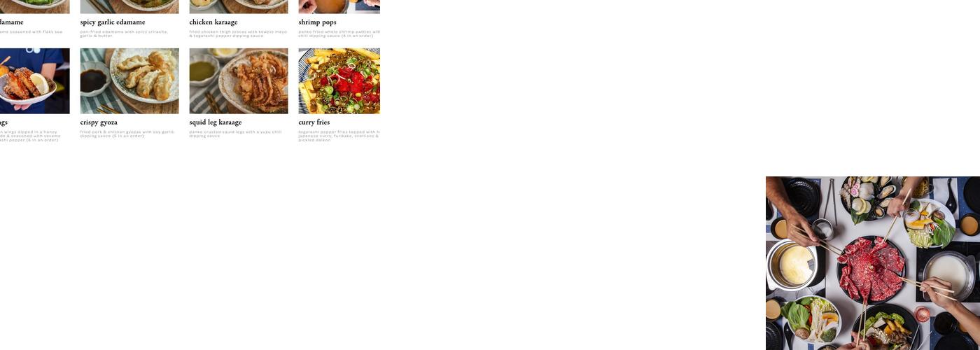 Nabemono Shabu Shabu Menu