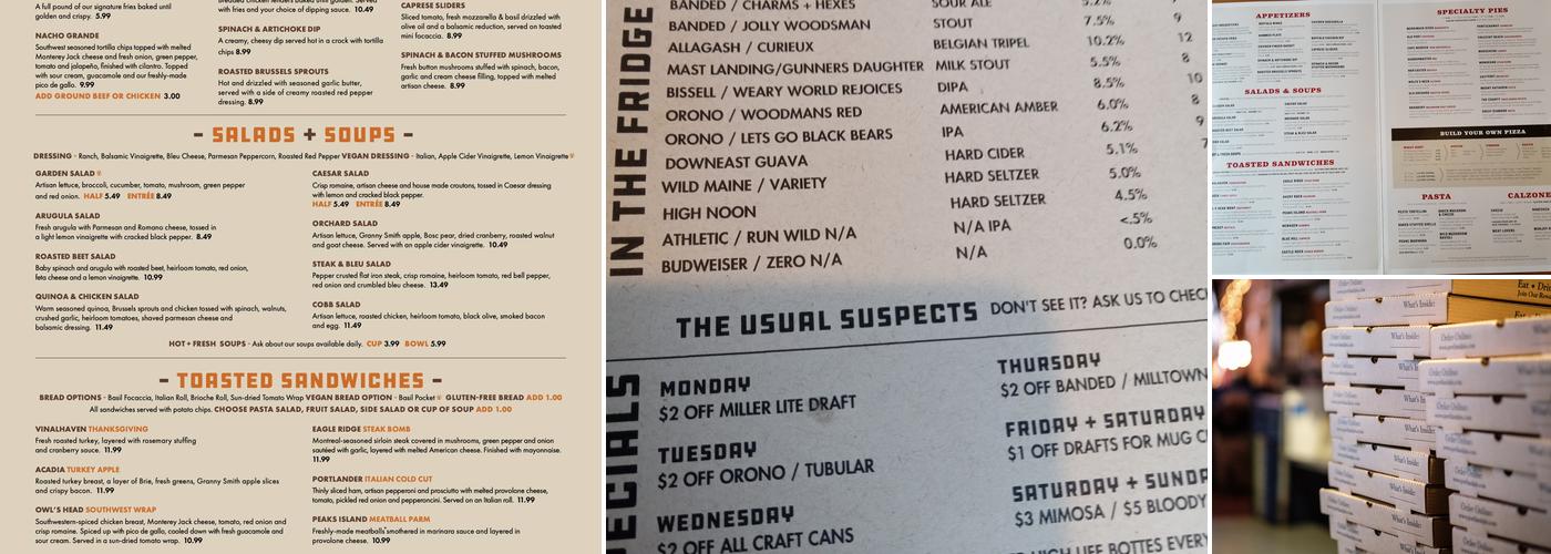 Portland Pie Company Menu