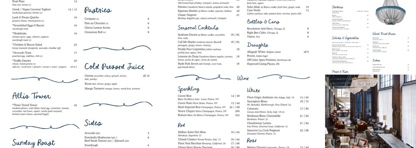 The Allis Chicago Menu