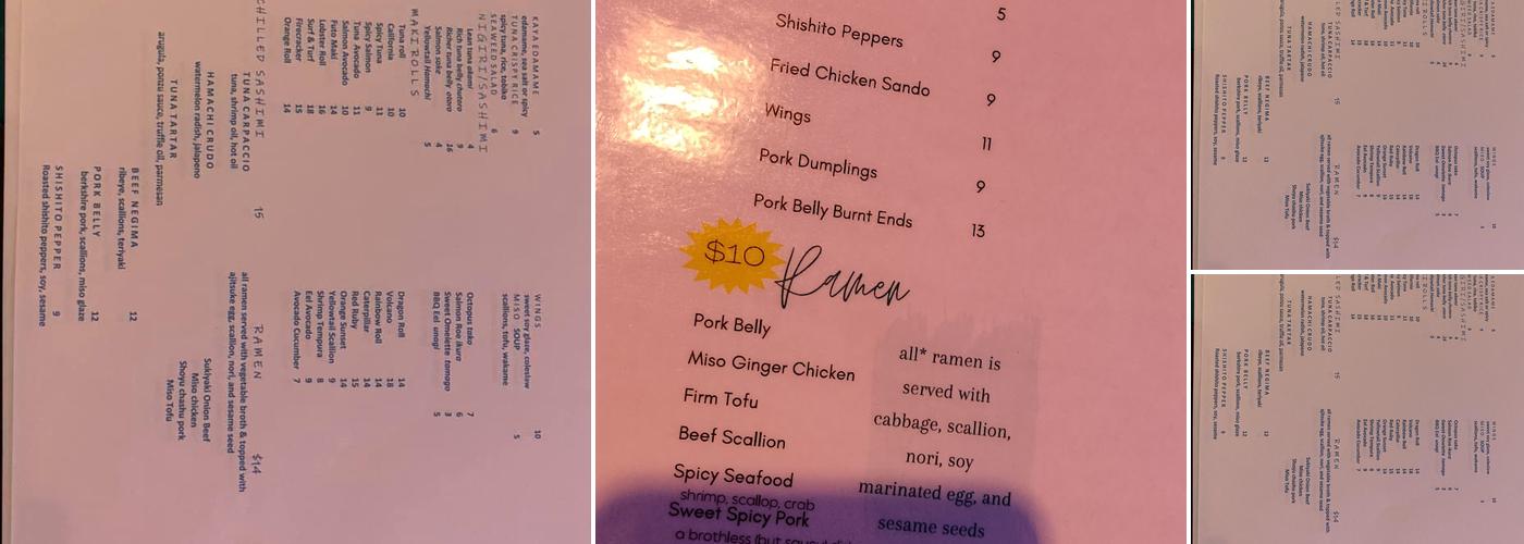 BarKaya Sushi & Ramen Menu