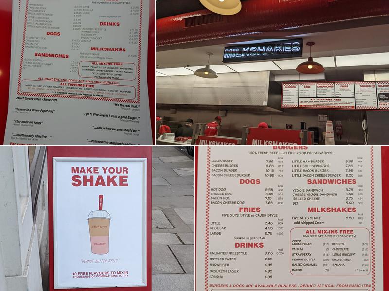 Five Guys Harrogate Menu