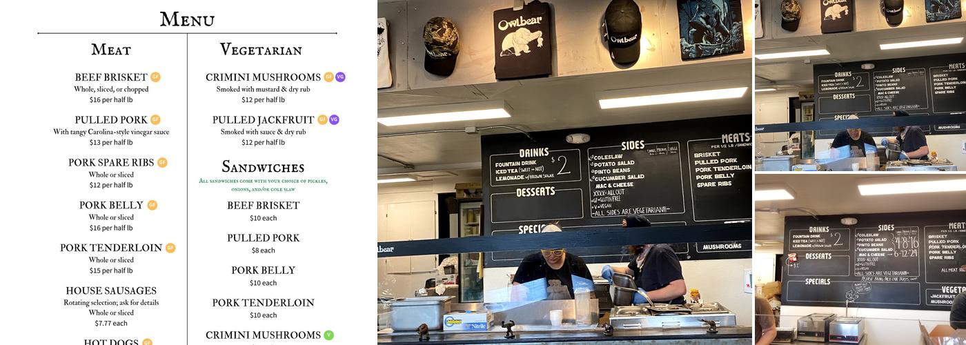 Owlbear Barbecue Menu