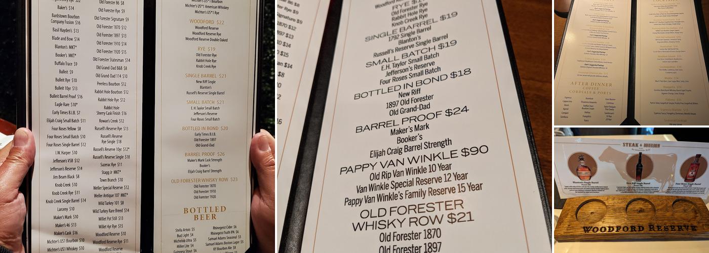 Steak & Bourbon Menu