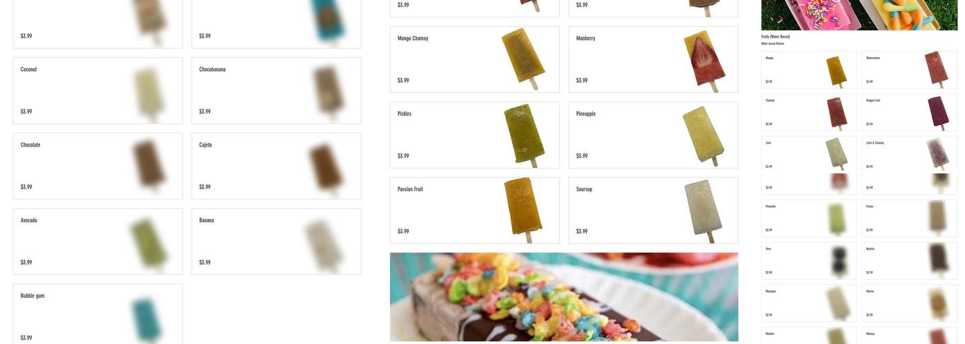 Holy Pops Menu
