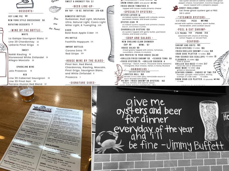 Vailhouse Oyster Bar & Grille Menu