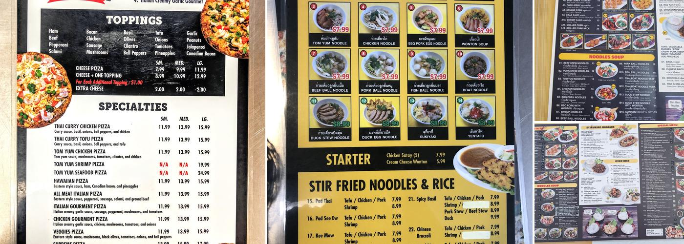 La Vo Noodle & Thai Curry Pizza 2 Menu