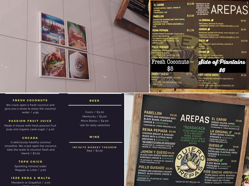 Quiero Arepas Menu