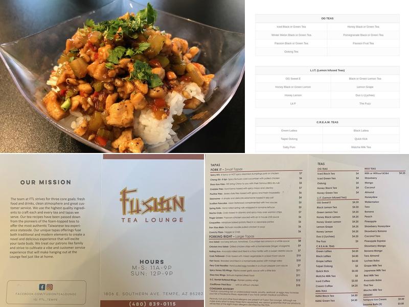 Fusion Tea Lounge Menu