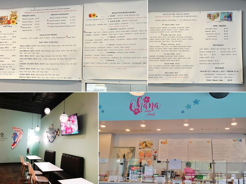 Ohana Poke Menu