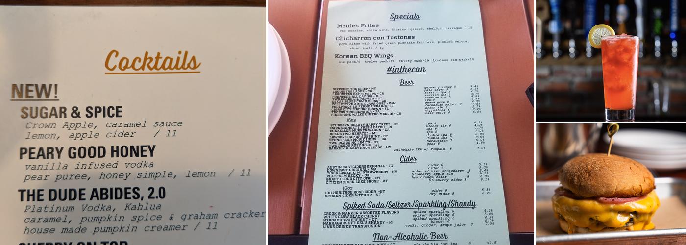 The Blind Rhino Menu