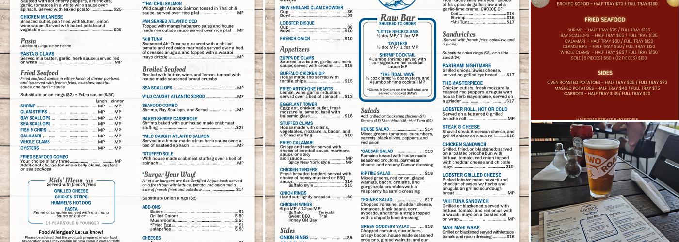 RipTide Restaurant & Bar Menu