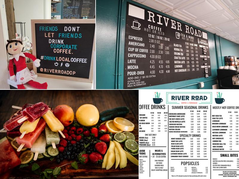 River Road Coffee and Popsicles Menu