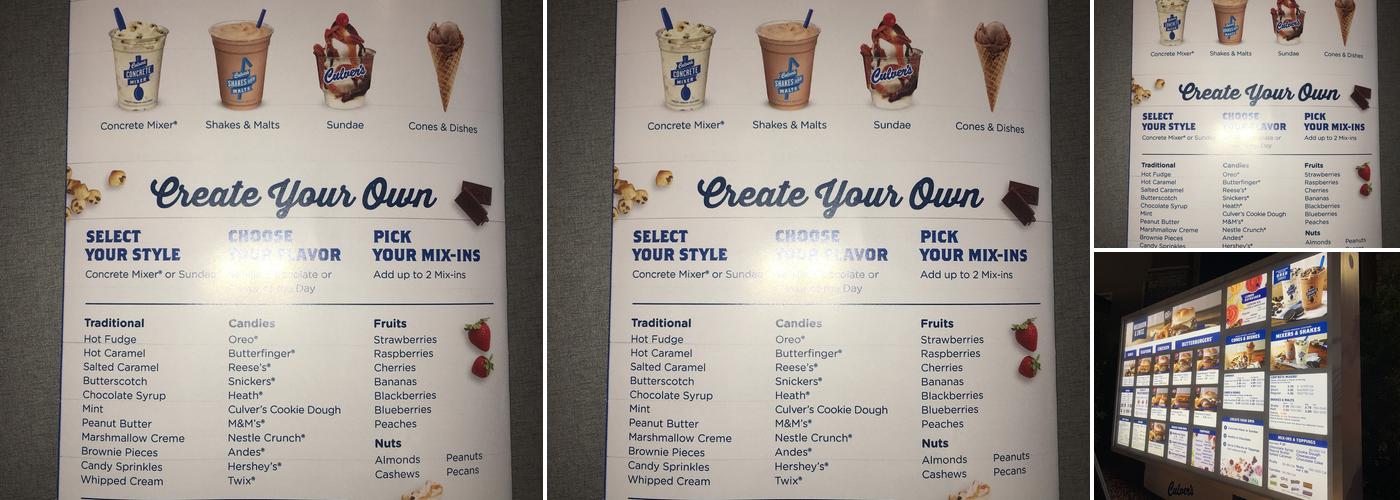 Culver’s Menu