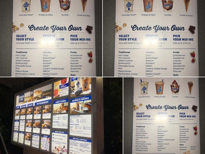 Culver’s Menu