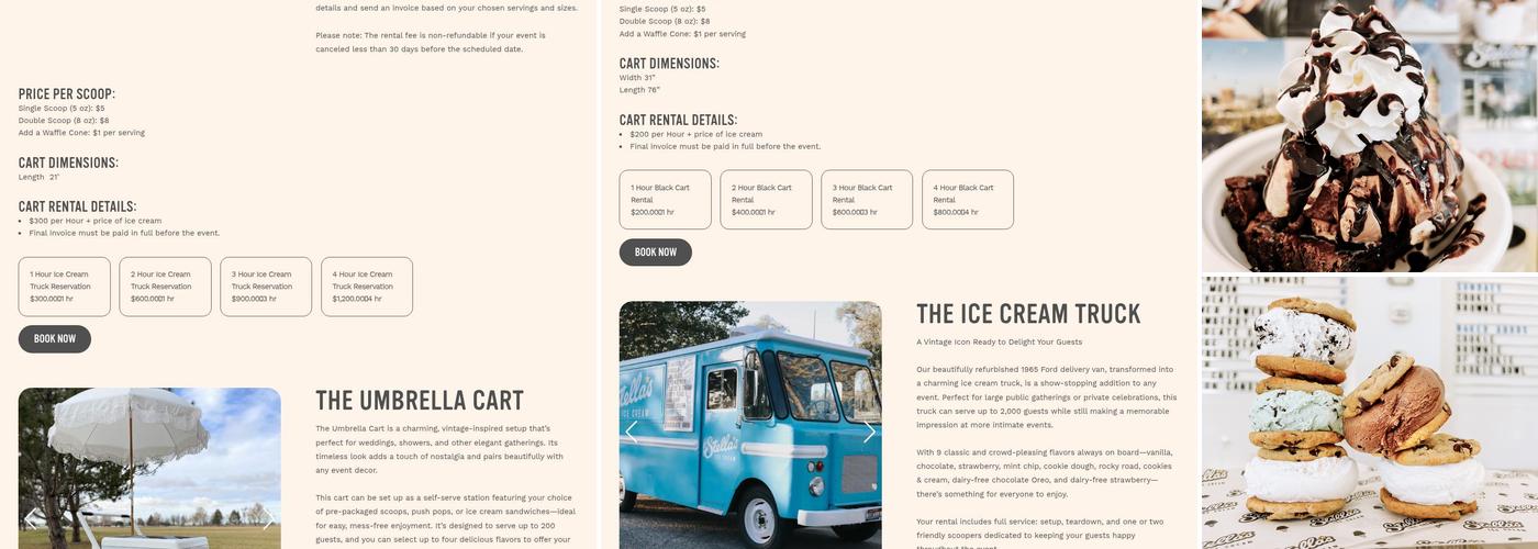 Stella's Ice Cream - Eagle Menu