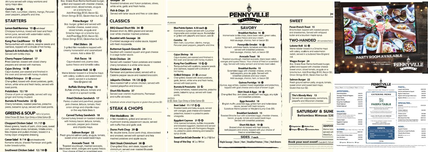 Pennyville Station Menu