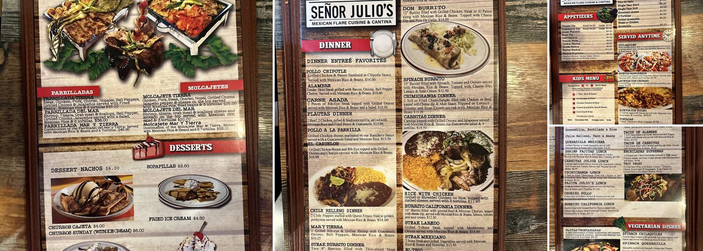 Señor Julio’s Menu