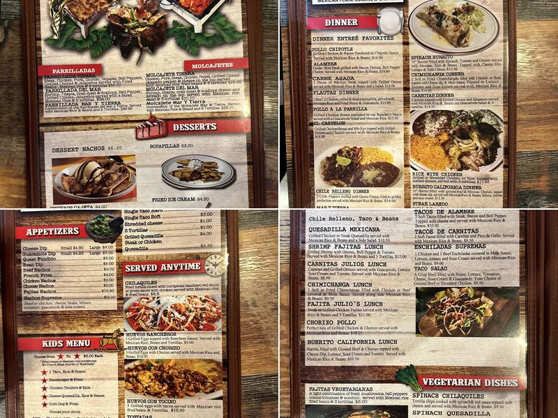 Señor Julio’s Menu