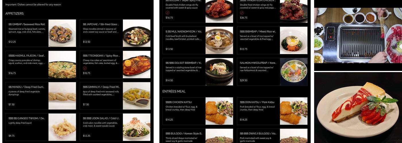 BAPS Home Style Korean BBQ Cuisine 밥스 식당 Menu