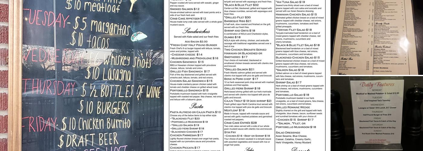 Fresh Chef Kitchen Menu