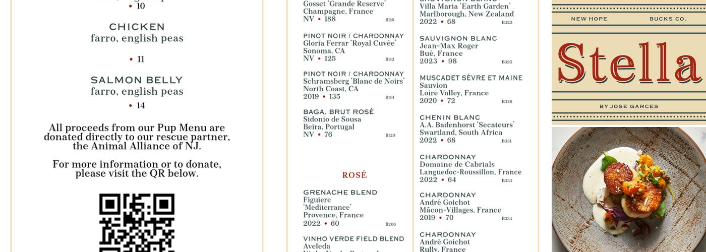 Stella of New Hope Menu