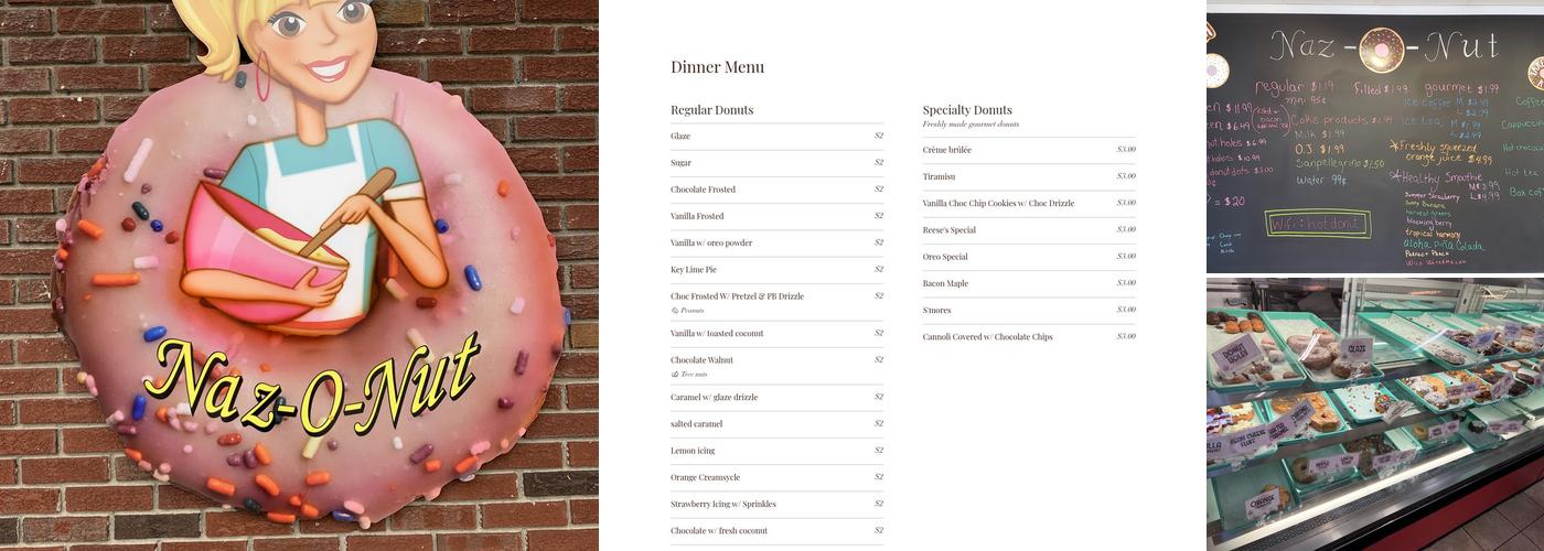 Naz-O-Nut Menu