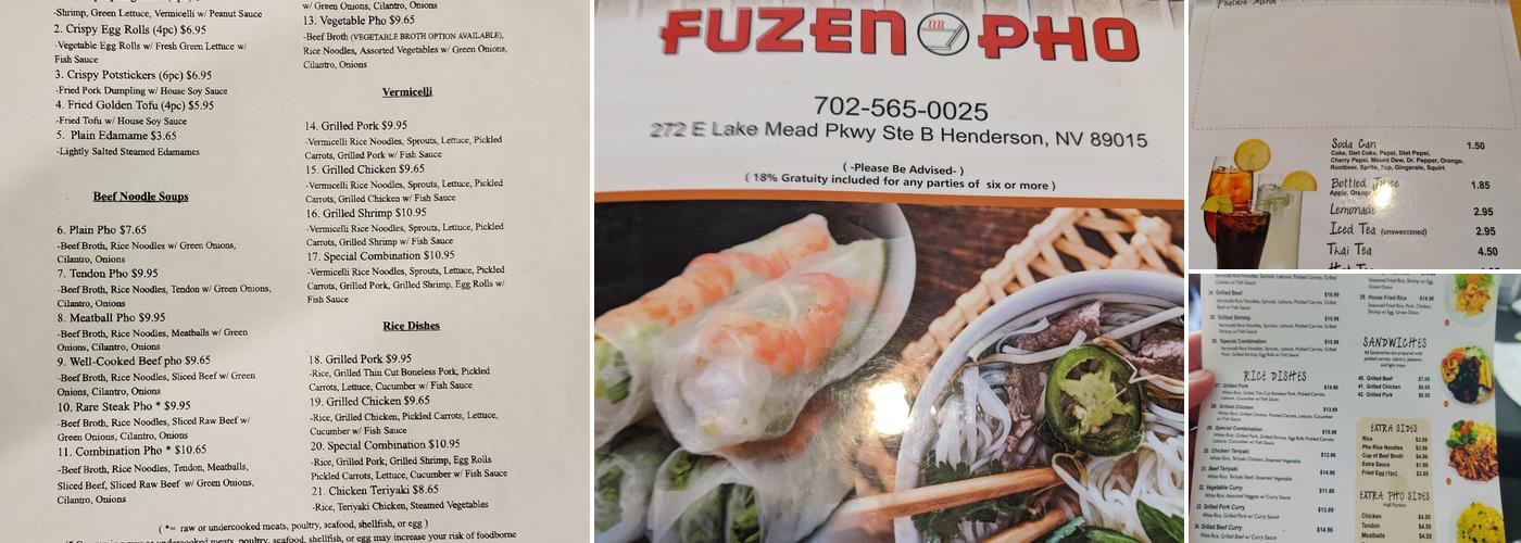 Fuzen Phở Menu