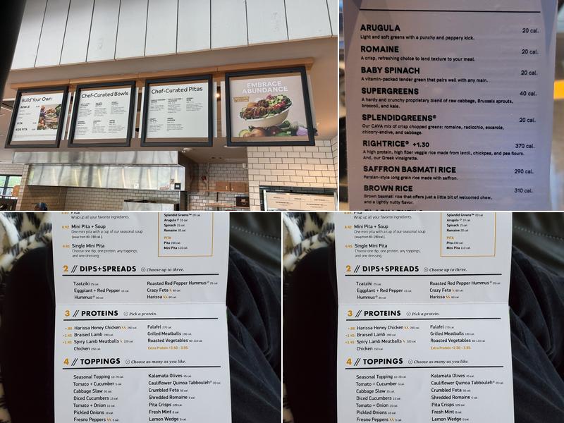 CAVA Menu