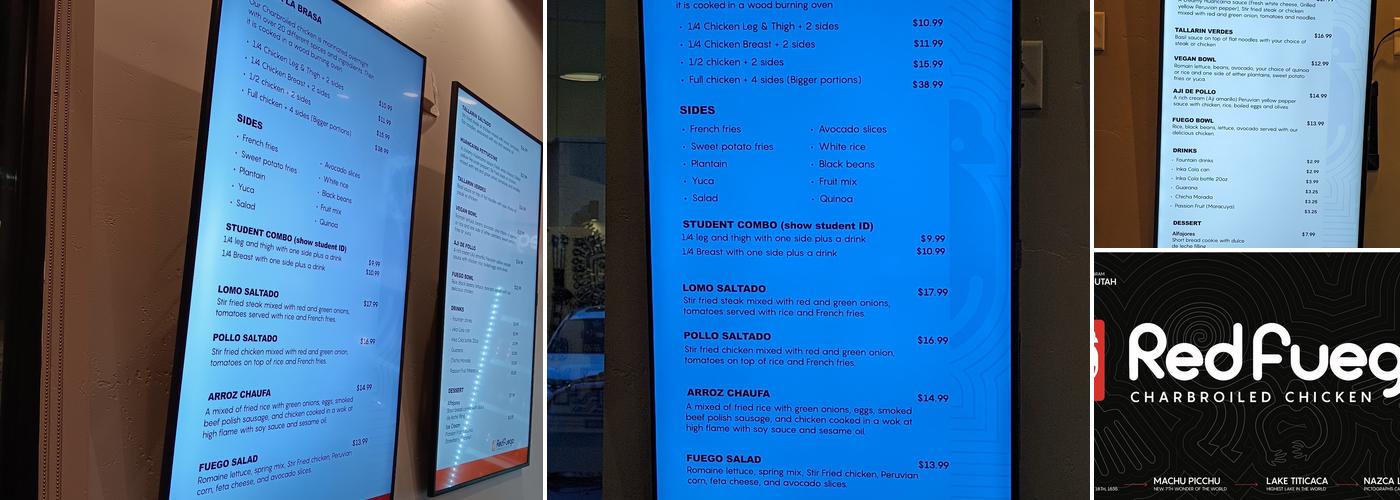 Red Fuego Menu