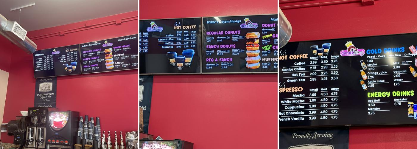 Donut King Menu