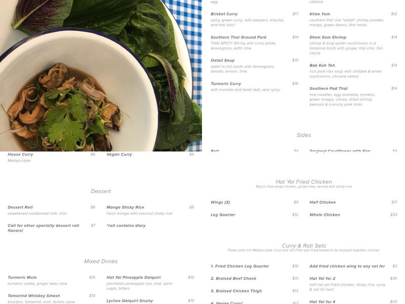 Hat Yai Belmont Menu