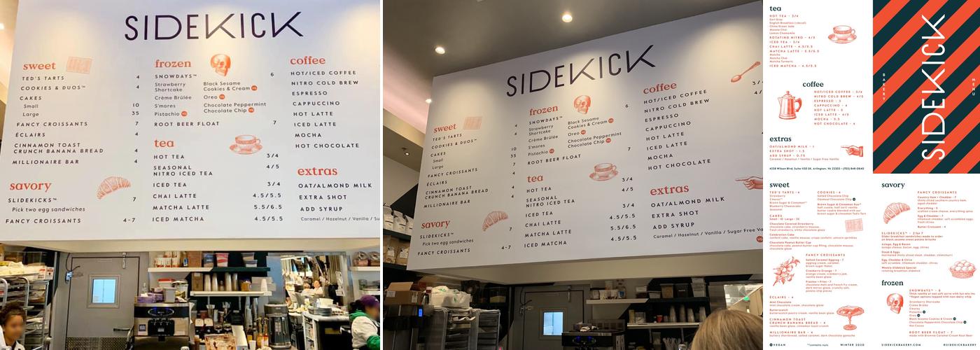 Sidekick Bakery Menu
