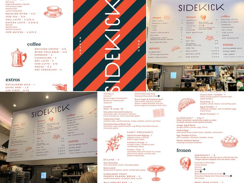 Sidekick Bakery Menu