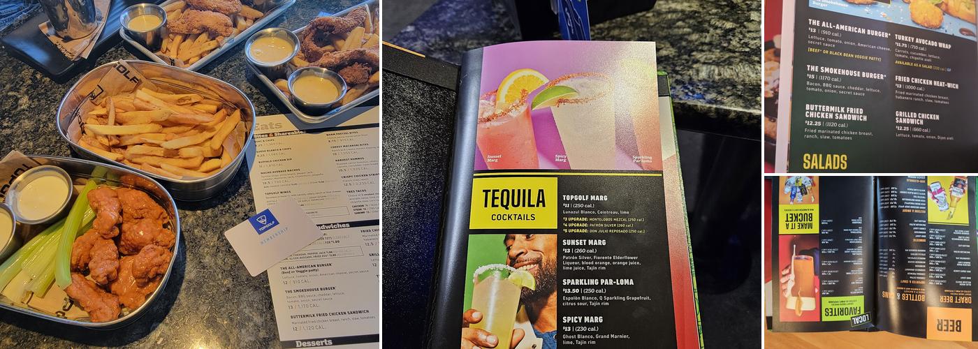 Topgolf Menu