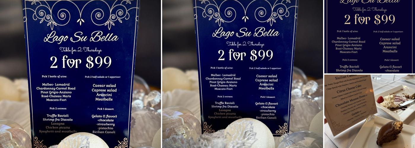 Lago Su Bella Menu