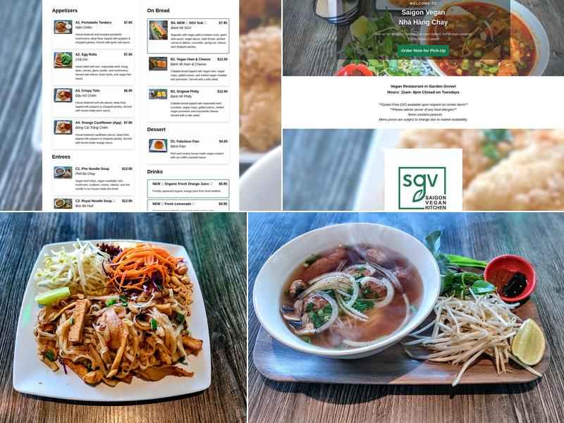 Saigon Vegan - Garden Grove Menu