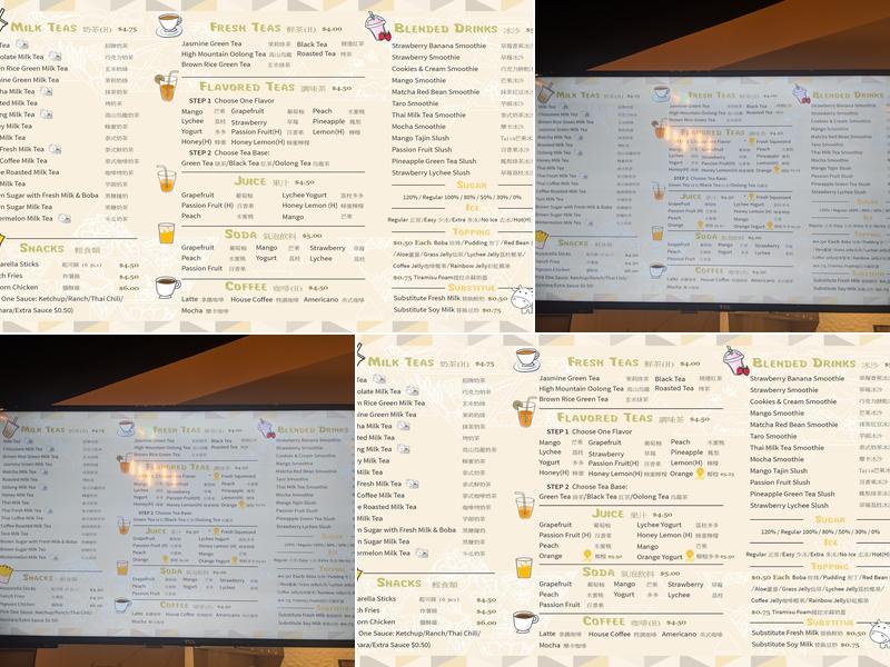 Boba Run Menu