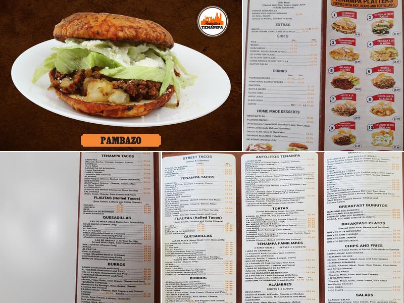 Antojitos Tenampa Menu