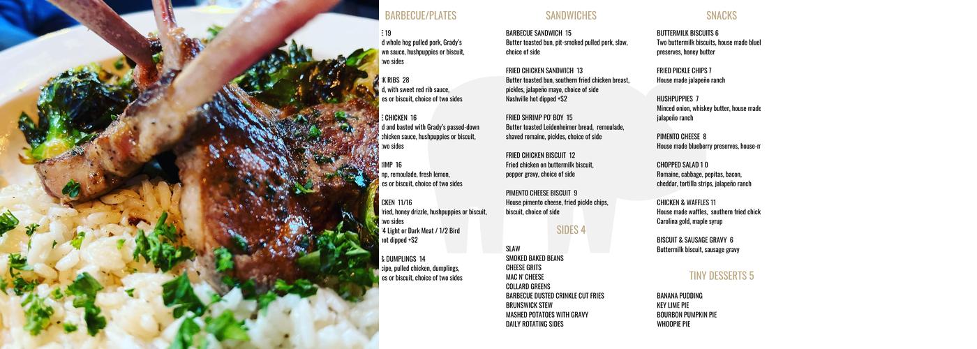 The Yard Menu