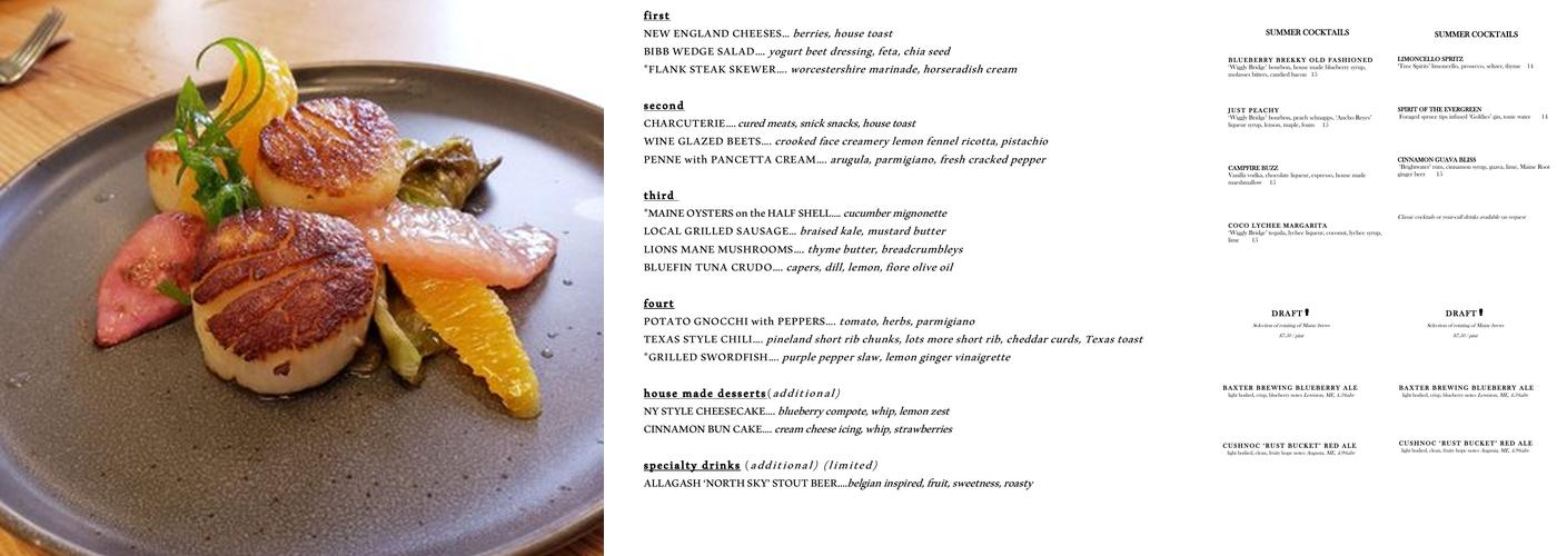 The Oak Table & Bar Menu